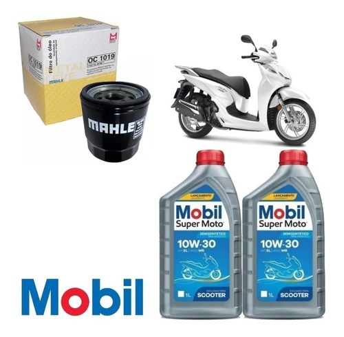 Kit Troca De Óleo Sh 300 Mobil 10w30 Semissintético Oc1019