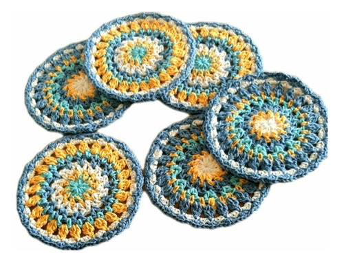 Individuales Mandalas En Crochet - Pack 6 Unidades