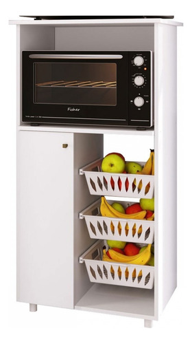 Armário De Cozinha Fruteira Para Forno E Micro 1 Porta 0260 Cor Branco