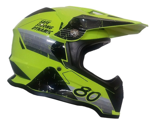 Casco Moto Enduro Cross Ghb Mx 819-7 Negro Amarillo Neon.
