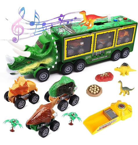 Dinosaurtoys Dinosaur Truck Transportador Para Niños Con Sl