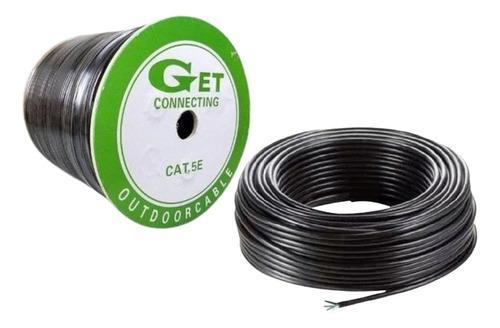 Cable Utp Cat 5e Exterior  Rollo X 100 Metros  Negro 