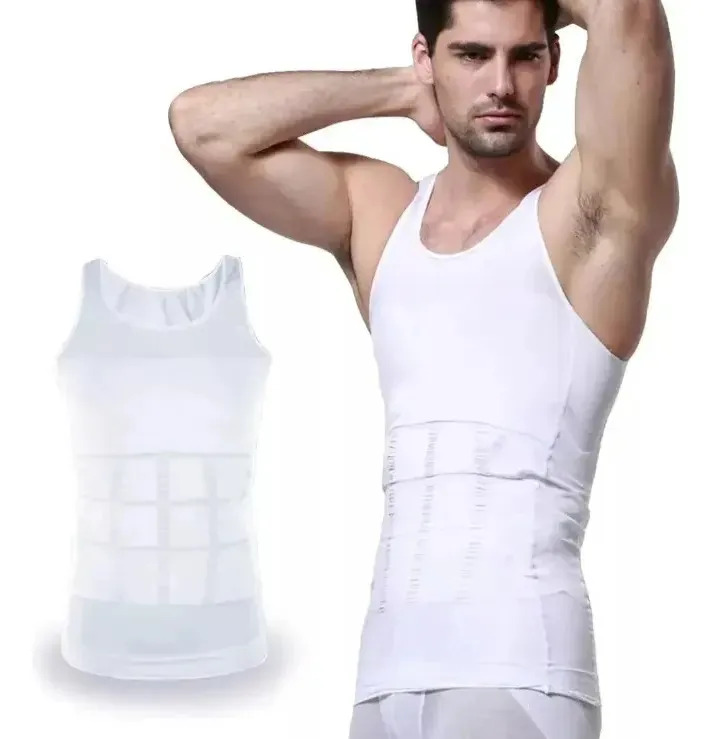 Faja Polera Reductora Camiseta Reductora Hombre Compresion Blanco Xxl