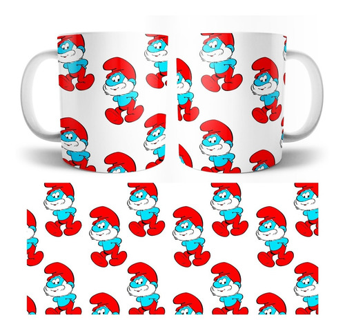Taza Cerámica Diseños Los Pitufos Dibujitos!. Elegí La Tuya!