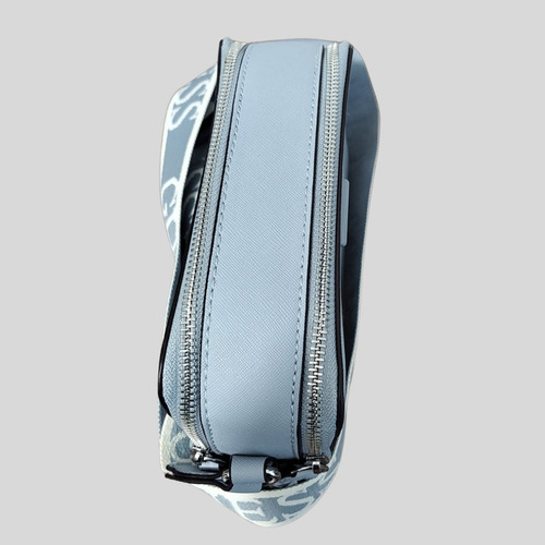 Bolsa Guess Crossbody Doble Cierre Para Mujer Original Azul Claro Liso Níquel Azul Claro
