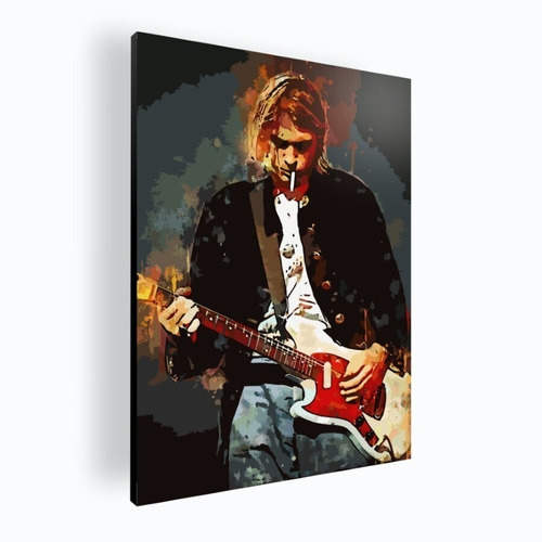 Cuadro Decorativo Moderno Poster Kurt Cobain 60x84 Mdf