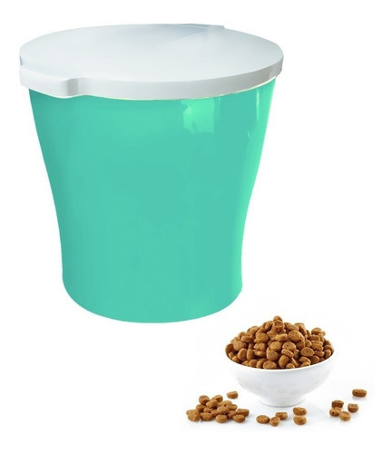 Porta Ração Redondo Com Tampa Canister Até 3,5kg Furacão Pet Cor Verde-claro