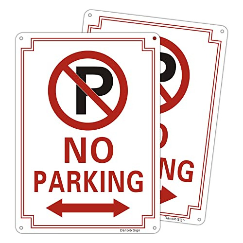 No Parking Sign With Symbol Sign, (2 Pack) 10x7 Inches ...