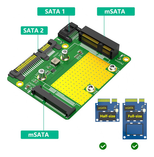 Placa Adaptadora Dual Msata Ssd Para Dual Sata3 Para Pc Desk