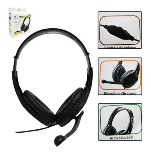 Imagem 2 de 2 de Fone De Ouvido Com Microfone Headset Gamer Pc Celular Tablet