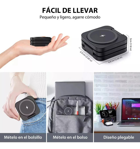 Cargador Inalámbrico 3 En 1 Para iPhone/iwatch/AirPods