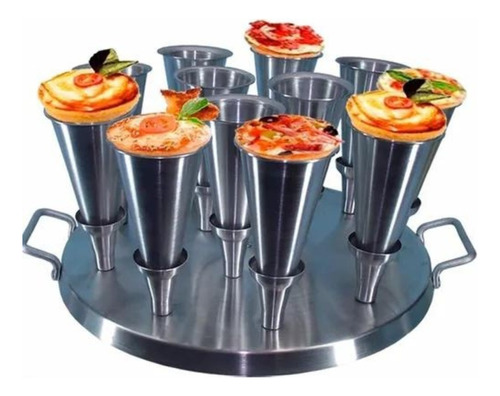 Forma Pizza Cone Forma Modeladora (12 Cones) Alumínio