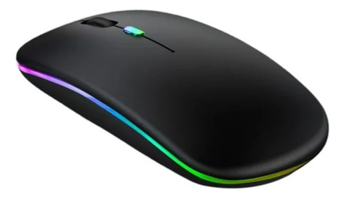 Mouse Óptico Inalámbrico Recargable Luces Rgb Pc Laptop Cel