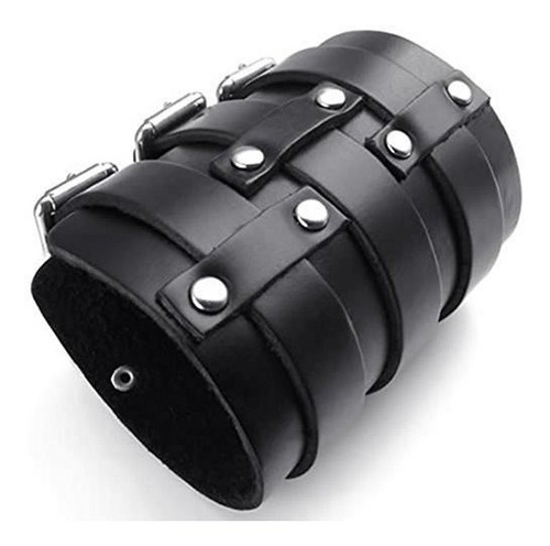 Imagen 4 de 4 de Jajafook Pulsera Ancha De Pulsera De Cuero Genuino De 3