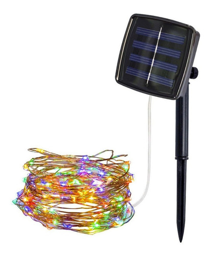 Cadena De Luz Hada Led Multicolor 10 Metros Carga Solar