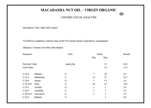 Organic Macadamia Nut Oil By Renewalize - In Large 4oz Glass
