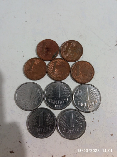 Coleção De 10 Moedas Raras De 1 Centavo (Usado)