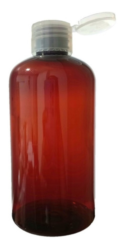 Botella Pet Ambar De 250ml Rosca 24, Tapa Flip Top X100