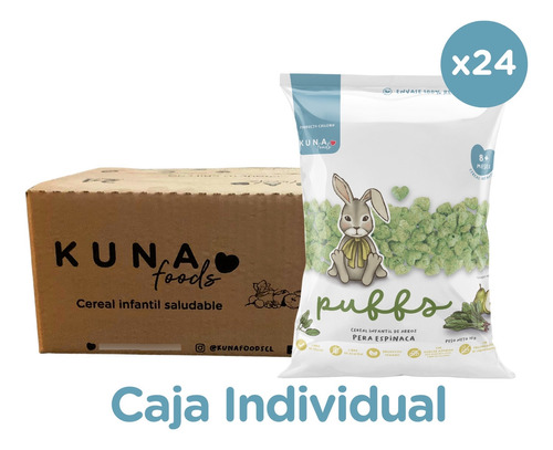 Kuna Foods Caja Individual Puffs Pera Espinaca