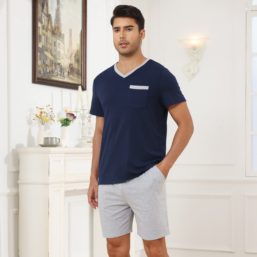 Pijama Hombre De Manga Corta Algodón Homewear Set