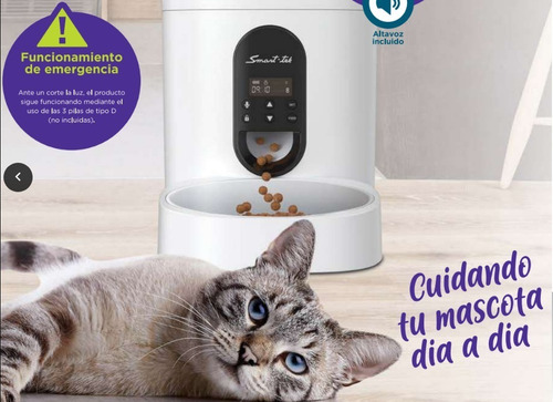 Imagen 4 de 4 de Racionador Automatico Alimento Mascota Smart-tek Voz Pf100