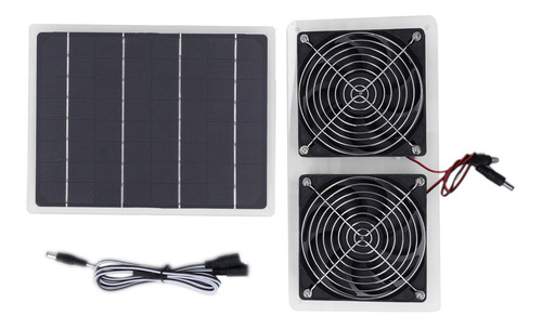 Panel De Extractor Solar Alimentado Por 2 Ventiladores, 100