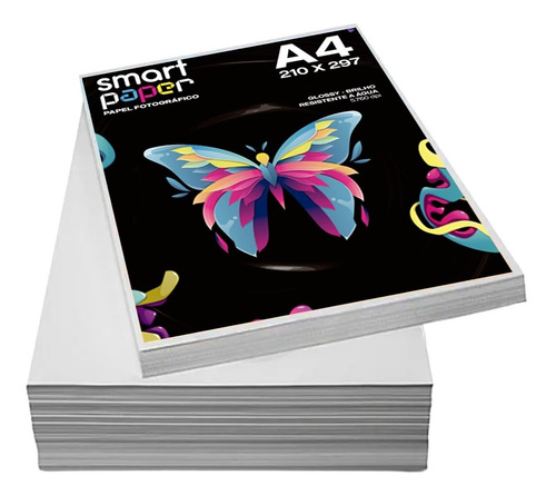 Papel Fotográfico 180g Glossy A4 1000 Folhas Foto Brilho