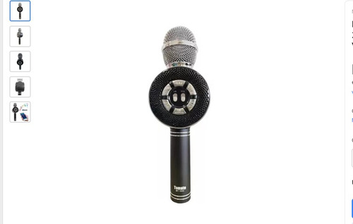 Microfone Karaokê Bluetooth 2 Alto Falante Grava Muda A Voz