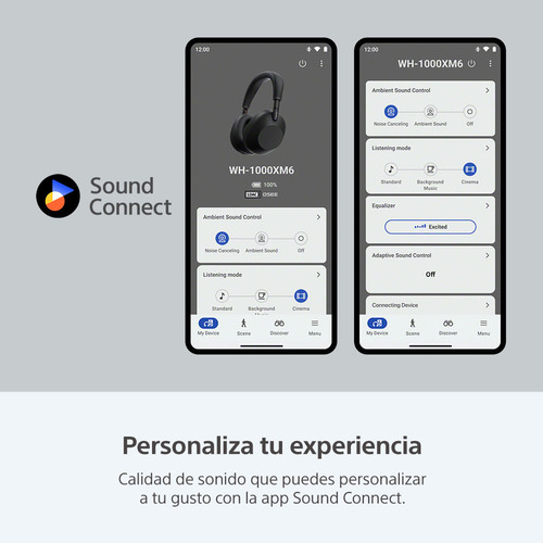 Audífonos Bluetooth Noise Cancelling Wh-1000xm6 Negro Sony