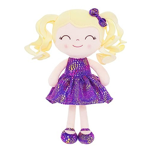 Gloveleya Muñecas Suaves Plush Figura Glitter Vestido Púrpur