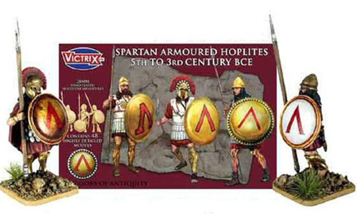 Caixa 48 Miniatura Spartan Armoured Hoplites Victrix Greeks