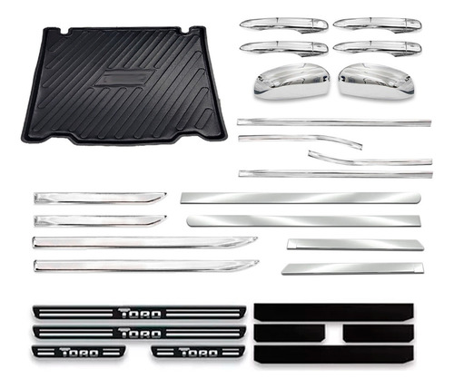 Toro Kit Completo Cromados + Tapete Porta Malas 16 A 22