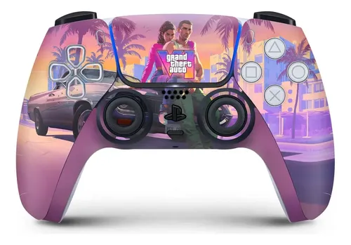 Skin Adesiva para Controle PS5 Roxo GTA Palmeiras
