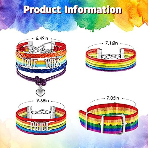 4 Piezas Pulsera Arco Iris Pulsera Love Wins Pulsera Orgullo