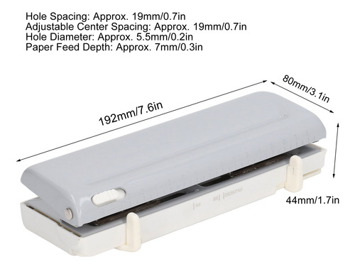 Paper Puncher 6 Hole 10 Sheet Capacity Adjustable Center