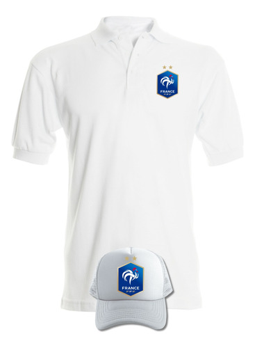 Camiseta Tipo Polo Francia Obsequio Gorra Serie White