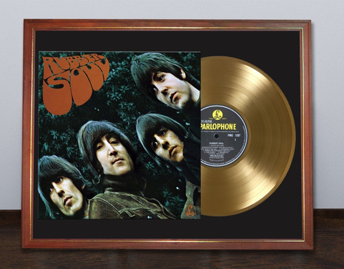 The Beatles Rubber Soul Tapa Lp Y Disco De Oro En Cuadro