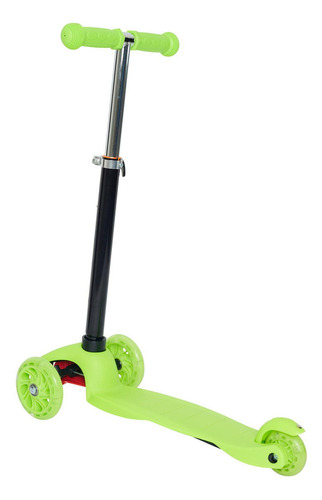 Patinete Infantil 3 Rodas Com Luzes Radical Flash Resistente Cor Verde