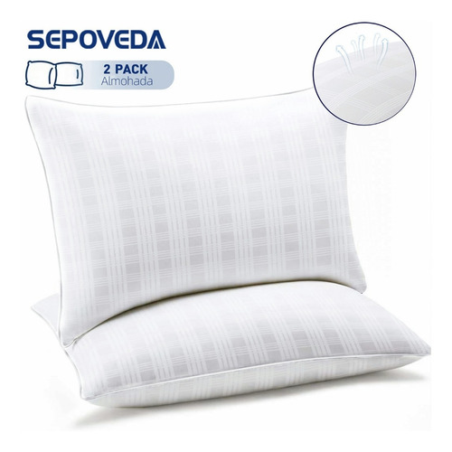 Almohadas Hoteleras De Microfibra Para Cama, 2 Piezas