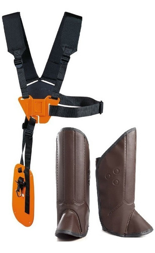 Kit Acessórios Roçadeiras Cinto Duplo E Perneira Com Velcro