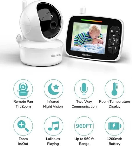Imagen 5 de 6 de Video Monitor Digital Para Bebes Kidsneed Sm35ptz Audio Cn
