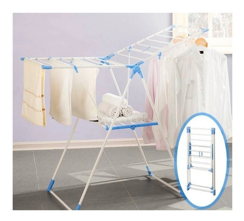 Imagen 3 de 4 de Tendedero Organizador Colgador Plegable Portátil 2 Niveles