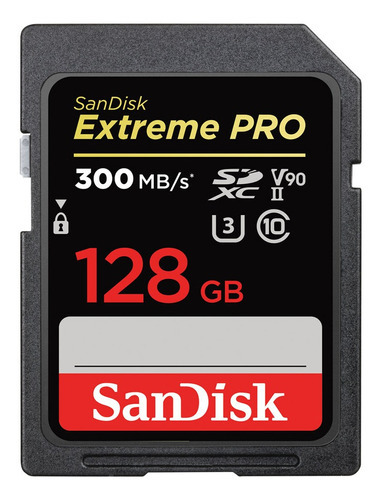 Cartão Memória Sandisk 128gb Sdxc Extremepro 300mbs Vídeo 4k