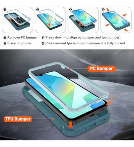A Funda Magnética Con Anillo Para Samsung A06 + 2 Mica