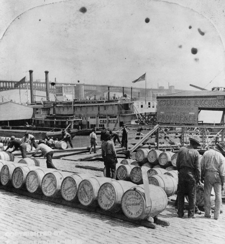 Poster De St Louis Levee C1898 De Barrels Of Sugar De Steame