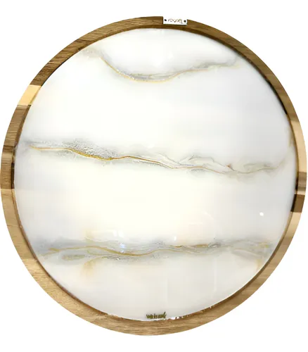 Tabla Giratoria En Madera Con Resina Hecha A Mano 30cm
