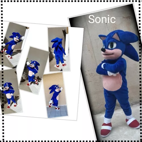 FANTASIA REALISTA PERSONAGEM VIVO - MASCOTE FESTA VENDA SONIC