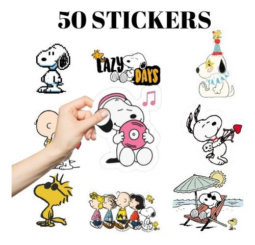 Paquete De Stickers De Snoopy Caricatura Diferentes Diseños