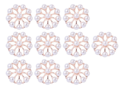 10 Adornos De Flores Con Diamantes De Imitación En Tipo C