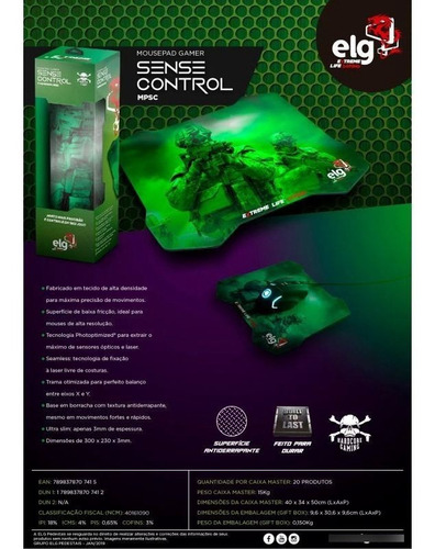 Mousepad Gamer Sense Control Mpsc - ELG